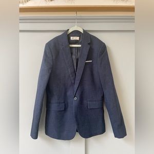COPY - Boys H&M Light Tweed Navy Blue Blazer w/ Pocket Square Size 11-12 used O…